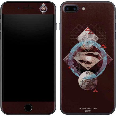 DC Comics Superman Purple Abstract Collage iPhone 8 Plus Skin