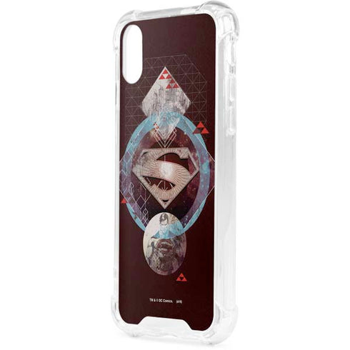 DC Comics Superman Purple Abstract Collage iPhone XS Clear Case