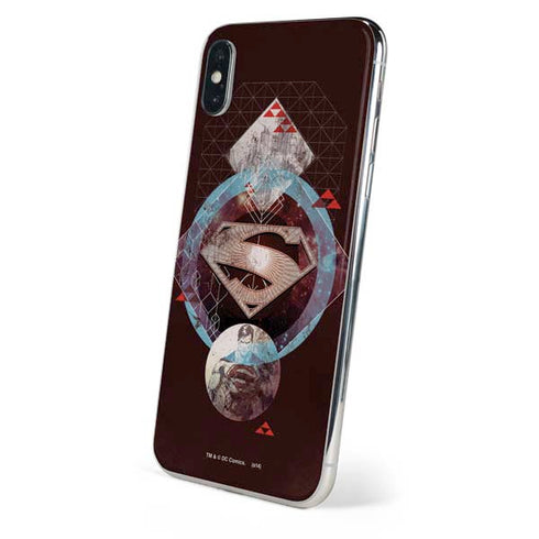 DC Comics Superman Purple Abstract Collage iPhone XS Skin