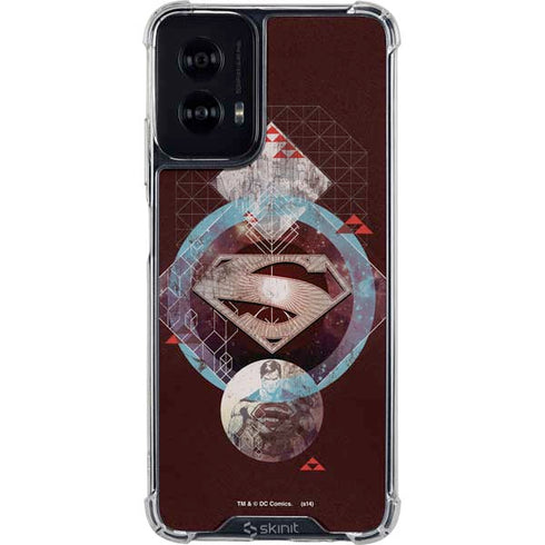 DC Comics Superman Purple Abstract Collage Moto G Power 5G (2024) Clear Case