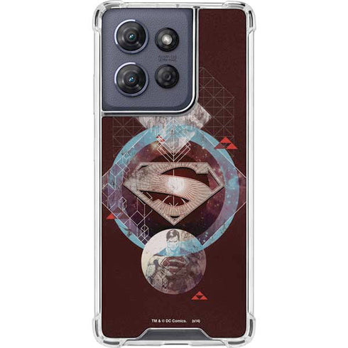 DC Comics Superman Purple Abstract Collage Moto G Power 5G (2025) Clear Case