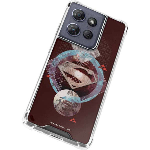 DC Comics Superman Purple Abstract Collage Moto G Stylus 5G (2025) Clear Case
