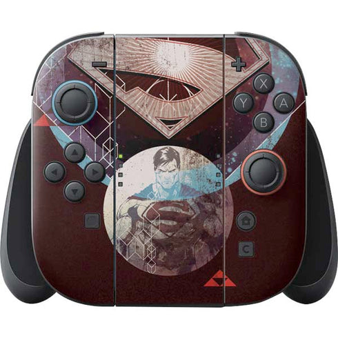 DC Comics Superman Purple Abstract Collage Nintendo Skins