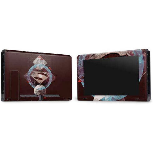 DC Comics Superman Purple Abstract Collage Nintendo Switch Bundle Skin