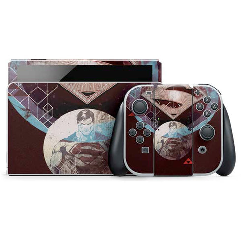 DC Comics Superman Purple Abstract Collage Nintendo Skins