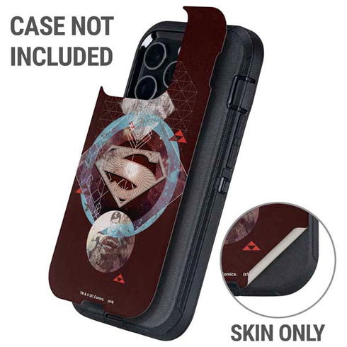DC Comics Superman Purple Abstract Collage Otterbox Defender iPhone Skin