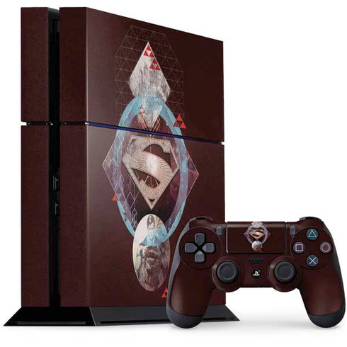 DC Comics Superman Purple Abstract Collage PS4 Console and Controller Bundle Skin