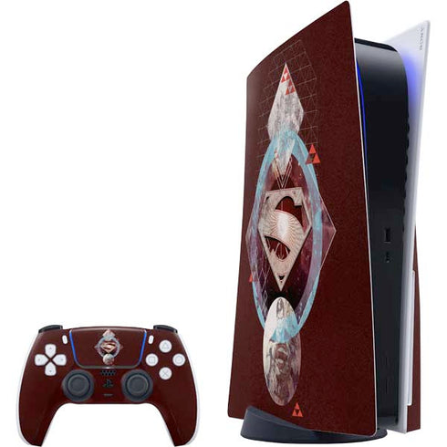 DC Comics Superman Purple Abstract Collage PlayStation PS5 Skins
