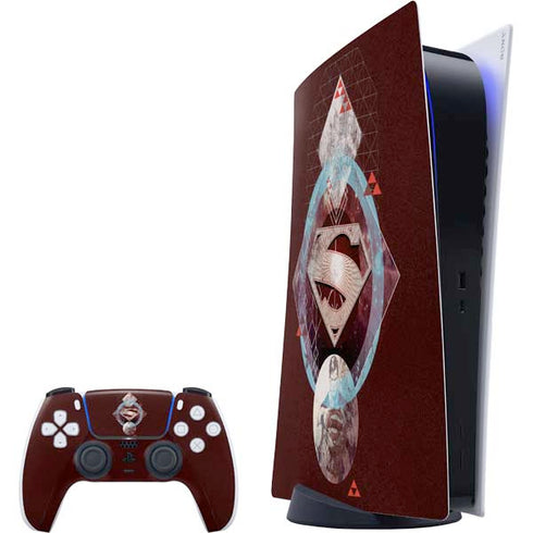 DC Comics Superman Purple Abstract Collage PlayStation PS5 Skins