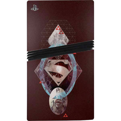 DC Comics Superman Purple Abstract Collage PS5 Pro Console Skin