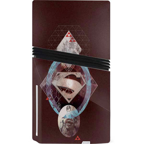 DC Comics Superman Purple Abstract Collage PS5 Pro Disk Console Skin