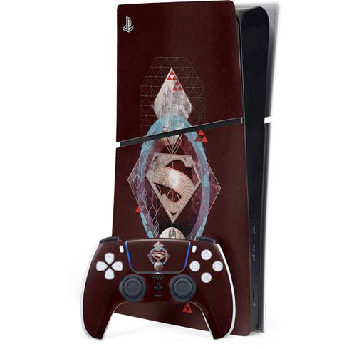 DC Comics Superman Purple Abstract Collage PlayStation PS5 Skins