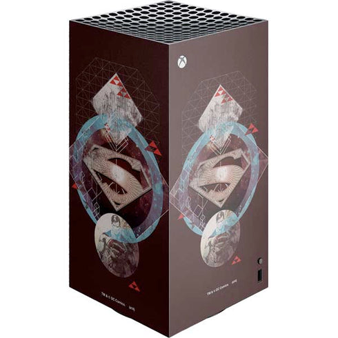 DC Comics Superman Purple Abstract Collage XBox Series X Digital Edition Console Skin