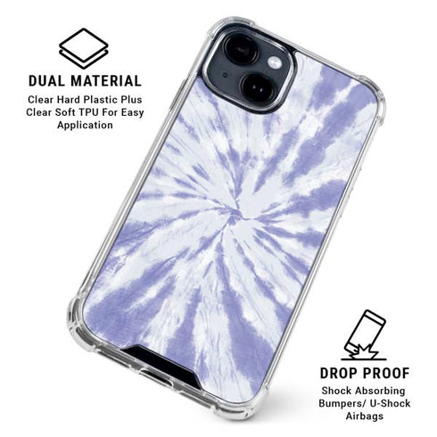 Purple Tie Dye iPhone 15 Clear Case