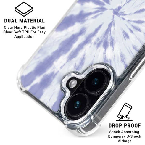 Purple Tie Dye iPhone 16 Clear Case