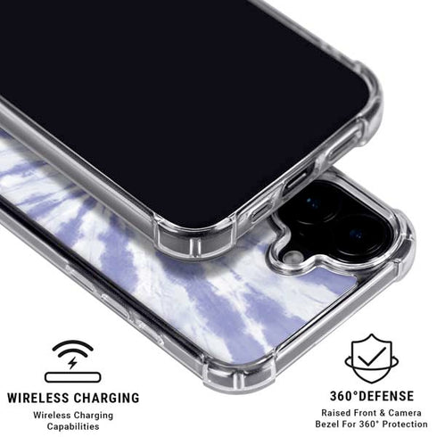 Purple Tie Dye iPhone 16 Plus Clear Case
