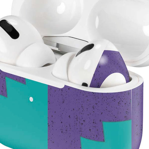 Purple Turquoise Zig Zag AirPods Skins