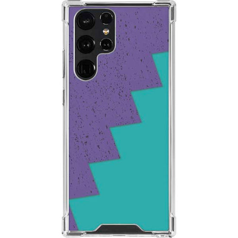 Purple Turquoise Zig Zag Galaxy S23 Ultra Clear Case