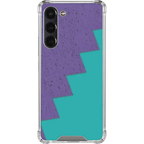 Purple Turquoise Zig Zag Galaxy S24 FE Clear Case