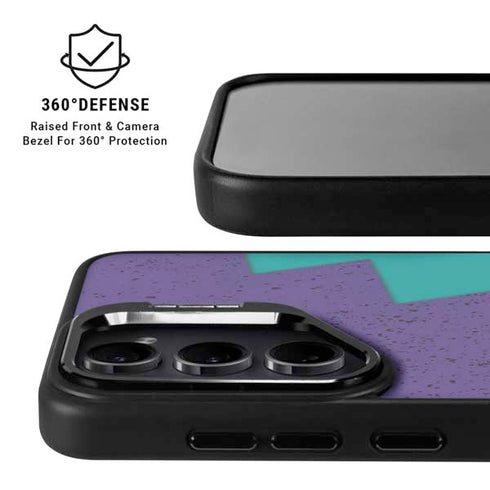 Purple Turquoise Zig Zag Galaxy S25 Kickstand Case