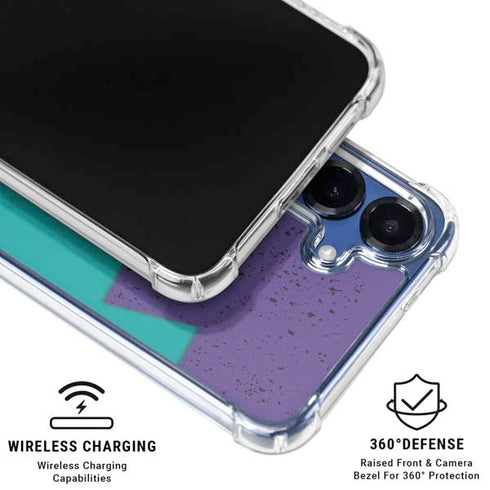 Purple Turquoise Zig Zag Galaxy S25 Plus Clear Case
