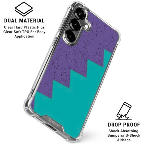 Purple Turquoise Zig Zag Galaxy S26 Clear Case