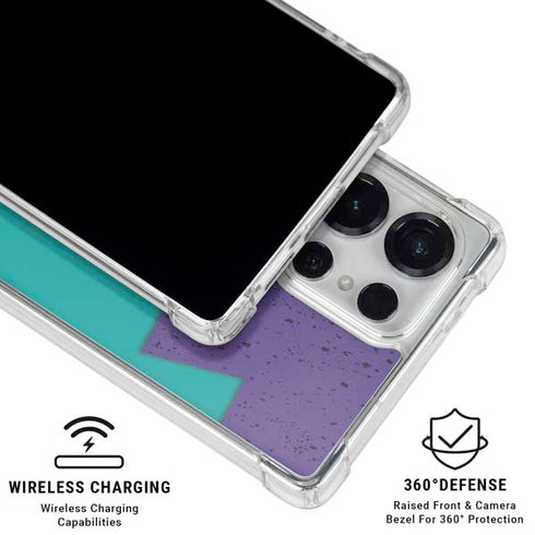 Purple Turquoise Zig Zag Galaxy S26 Ultra Clear Case