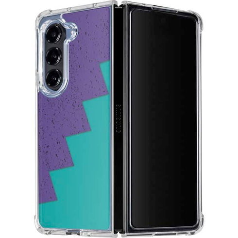 Purple Turquoise Zig Zag Galaxy Z Fold5 5G Clear Case