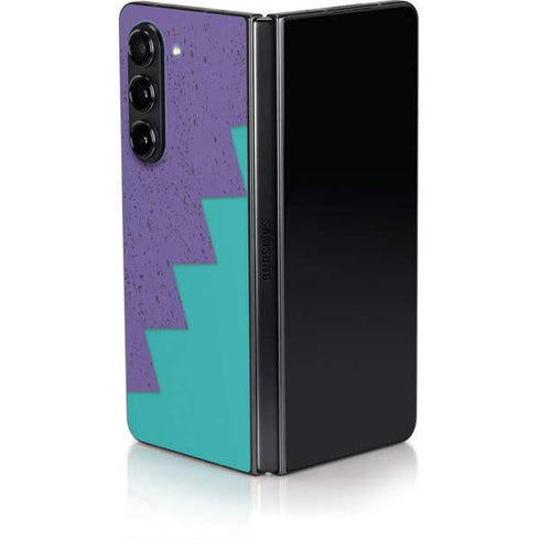 Purple Turquoise Zig Zag Galaxy Z Fold5 5G Skin