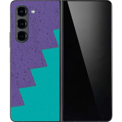Purple Turquoise Zig Zag Galaxy Z Fold5 5G Skin