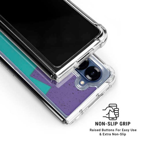Purple Turquoise Zig Zag Galaxy Z Fold6 Clear Case