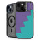 Purple Turquoise Zig Zag iPhone 14 Kickstand Case