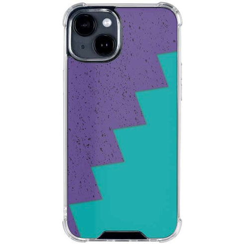 Purple Turquoise Zig Zag iPhone 15 Clear Case