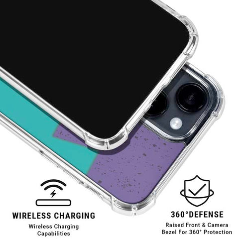 Purple Turquoise Zig Zag iPhone 15 Clear Case