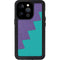 Purple Turquoise Zig Zag iPhone 15 Pro Waterproof Case