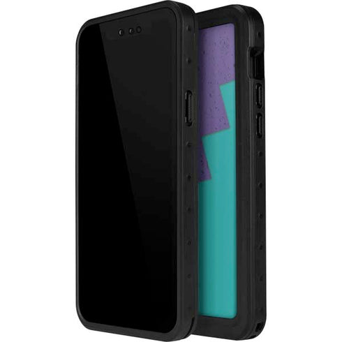 Purple Turquoise Zig Zag iPhone 15 Pro Waterproof Case