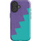 Purple Turquoise Zig Zag iPhone 16 Impact Case