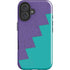 Purple Turquoise Zig Zag iPhone 16 Impact Case