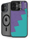 Purple Turquoise Zig Zag iPhone 16 Kickstand Case