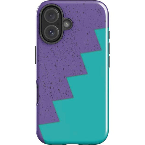 Purple Turquoise Zig Zag iPhone 16 Plus Impact Case