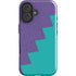 Purple Turquoise Zig Zag iPhone 16 Plus Impact Case