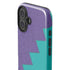 Purple Turquoise Zig Zag iPhone 16 Plus Impact Case