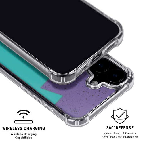 Purple Turquoise Zig Zag iPhone 16 Plus MagSafe Case