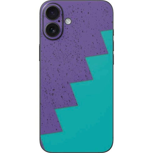 Purple Turquoise Zig Zag iPhone 16 Plus Skin