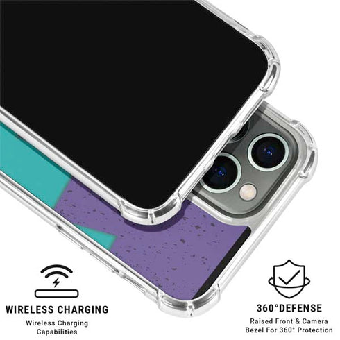 Purple Turquoise Zig Zag iPhone 16 Pro Clear Case