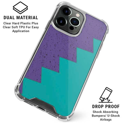 Purple Turquoise Zig Zag iPhone 16 Pro Clear Case
