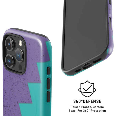 Purple Turquoise Zig Zag iPhone 16 Pro Magsafe Impact Case