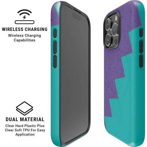 Purple Turquoise Zig Zag iPhone 16 Pro Magsafe Impact Case