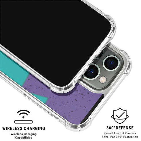 Purple Turquoise Zig Zag iPhone 16 Pro Max Clear Case