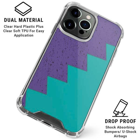 Purple Turquoise Zig Zag iPhone 16 Pro Max Clear Case